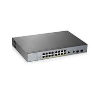 Zyxel 16 Port Network Ethernet Switch | Smart Managed PoE+ | GS1350-18HP | 16x PoE+ with 250W Budget + 2x Combo RJ-45/SFP Ports, NebulaFlex Pro, Surveillance Mode, Long Range
