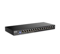 Zyxel 16 Port Network Ethernet Switch | Unmanaged Gigabit | GS1100-16ES | 16x GbE Ports, Dip Switch Control, Fanless, Slim Design, Wall Mount Kit Included, Plug-and-Play Easy Installation