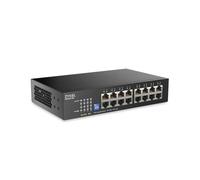 Zyxel 16 Port Network Switch | Unmanaged Gigabit Ethernet Switch | 16x GbE Ports | Switchable DIP | Fanless | Wall and Rack Mount Kits Included | GS1100-16S