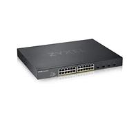 Zyxel 24-Port Gigabit Ethernet Smart Managed PoE+ Switch with 375 Watt Budget and 4 10G SFP+ Slots, Hybrid Cloud mode [XGS1930-28HP]