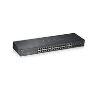 Zyxel 24-Port Gigabit Ethernet Smart Managed Switch - Fanless Design with 4 Gigabit Combo Ports and Hybrid Cloud mode, UK Plug [GS1920-24v2]