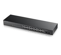 Zyxel 24-Port Gigabit Switch | Smart Managed | Rackmount and Fanless | VLAN, IGMP, QoS | Lifetime Warranty [GS1900-24]