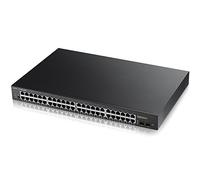 Zyxel 48-Port Gigabit PoE Switch | Smart Managed | Rackmount | 48 PoE+ Ports with 170 Watt Budget and 2 SFP Ports | VLAN, IGMP, QoS| Lifetime Warranty [GS1900-48HP]