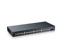 Zyxel 48-Port Gigabit Switch | Smart managed | Rackmount with 2 SFP Ports | VLAN, IGMP, QoS | Lifetime Warranty [GS1900-48]