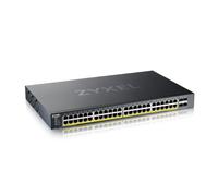 Zyxel 48 Port Network Ethernet Switch | Lite-L3 | 10G | PoE | XGS1935-52HP | 44x PoE+ with 375W Budget + 4x 10G SFP+ Ports, NebulaFlex, Smart-Managed L3, Smart Fan, Rack Mounting Kit
