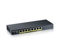 Zyxel 8 Port Network Ethernet Switch | Smart Managed PoE+ | GS1900-8HP | 8x GbE PoE+ with 77W Budget, Fanless, VLAN, QoS, IGMP Snooping, Link Aggregation, Wall Mount Kit Included