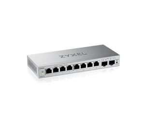 Zyxel 8 Port Network Ethernet Switch | Web-Managed | GS1200-10V3 | 8x GbE + 2x SFP Ports, Fanless, Web-based Management, VLAN, QOS, IGM Snooping, Energy Efficient