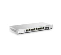 Zyxel 8 Port PoE Switch | Smart Managed Ethernet Network | GS1915-10HPv2 | 8x GbE PoE+ with 80W Budget + 2x GbE SFP Uplink Ports, Fanless, NebulaFlex, VLAN, QoS, Wall Mount Kit Included