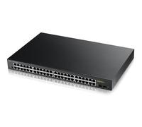 Zyxel 48 Port PoE Switch | Smart Managed | Gigabit Network Ethernet Switch | 24x GbE + 24x PoE+ with 170W Budget + 2x SFP GbE Slots | Rack Mount | Smart Fan for Silent Operation | GS1900-48HPv2