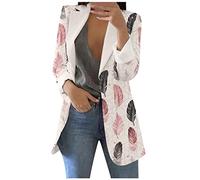 zyxm Modern Blazers Ladie's Light Open-Front Blazer Slimming Spring Polyester Long-Sleeve Feather Beach Blazers Womans