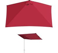 ZYXQQJ 8'x4' Half Umbrella Replacement Canopy, Rectangle Patio Umbrella Replacement Cloth, Rechange Umbrella Top Cover(Color:Wine red)