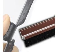 ZYXQQJ Aluminum Door Sweep 39" Soft Door Sweep Brush Under Door Draft Stopper Adhesive Weather Stripping Seal Easy Mounting(Brown,5x100cm/2x39in)