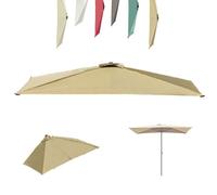 ZYXQQJ Balcony Patio Half Umbrella Replacement Canopy, Half Rectangular Umbrella Cloth Replacement Fabric, Outdoor Wall Umbrella Canopy Cover(Tawny,2.5mx1.2m(8.2'x4'))