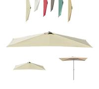 ZYXQQJ Balcony Patio Half Umbrella Replacement Canopy, Half Rectangular Umbrella Cloth Replacement Fabric, Outdoor Wall Umbrella Canopy Cover(Beige,2.5mx1.3m (8.2'x4.2'))