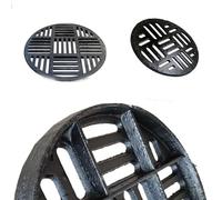 ZYXQQJ Cast Iron Grate Drain Cover Replacement Round Drain Cover Strainer Durable Water Flow Strainer Small Garden Drainage Grates(40x3cm/15.7x1.2in)