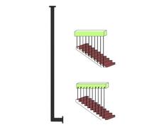 ZYXQQJ Floor to Ceiling Mounted Stair Railing Stair Baluster Posts Iron Staircase Spindles Indoor Outdoor Non-Slip Safety Guardrail for Elderly Kids(40cm/1.3ft)