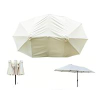ZYXQQJ Patio Umbrella Replacement Canopy Double Sided Umbrella Replacement Cloth Cantilever Umbrella Replacement Canopy Waterproof Parasol Fabric Canopy (Beige)