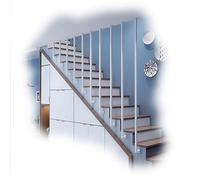 ZYXQQJ Side Mount Stair Baluster Indoor Outdoor Staircase Handrail Banister Rail Support Kit Stair Guardrail Railing Floor to Ceiling(White,90cm/3ft)