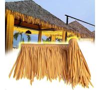 ZYXQQJ Tiki Straw Roof Thatch Mexican Hut Grass Thatch Roll Artificial Palm Runner Roll Simulation Thatch Tile Plastic PE Roof Fake Straw(3m/9.8ft)