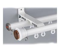ZYXQQJ Wall Mount Curtain Rail Track Silent Roman Curtain Rods Heavy-Duty Aluminium Double Curtain Track For Privacy In Open Rooms(White,280cm/9.2ft)