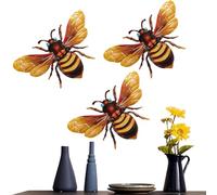 Zyxthravn Bee Home Decor | Bee Decorations For Home | Indoor Yellow 3X Sculptures, Rust-Proof Weather-resistant For Exterior Patio, Front Door, Yard, Garden, Party