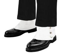 ZYXTLY Costume Spats 20s Costume Men's Shoes Costume Accessory Gaiters Men, White Gangster Spats Shoes 20s Accessories for Men