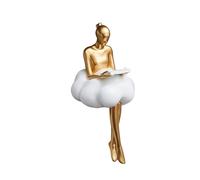 ZYYANSHOP Table Statue Modern Abstract Cloud Girl Resin Sculpture Gold & White Art Figurines Home Office Decor Ornaments