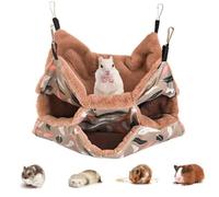 ZYYRSS 3-Layer Pet Cage Hammock, Small Animals Hanging Bed Soft Swing Nest Bunkbed Plush Glider Cage Warm Toy for Chinchilla Guinea Pig Rabbit Ferrets Rat Squirrel Playing Sleeping (Pink)