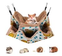 ZYYRSS 3-Layer Pet Cage Hammock, Small Animals Hanging Bed Soft Swing Nest Bunkbed Plush Glider Cage Warm Toy for Chinchilla Guinea Pig Rabbit Ferrets Rat Squirrel Playing Sleeping (White)