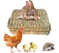 ZYYRSS 6Pcs Rabbit Grass Mat, 20 x 28 cm Natural Bunny Grass Mat Woven,Pet Bed Nest Mats Rabbits Chew Toys for Hamsters Parrot Rabbits Hedgehog Guinea Pig Chick Hay Mat Sleeping