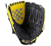 ZYYRSS Baseball Glove Softball Gloves with Baseball PU Leather Adjustable and Comfortable, Adult and Youth Sizes- Left Hand Glove, Right Hand Throw (Yellow, 12.5 inch)
