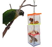 ZYYRSS Bird Foraging Toys,Creative Parrot Feeder Box,Hanging Treat Foraging Toy for Anchovies,Parakeets,Cockatiel,Conure,Mynah,Macow