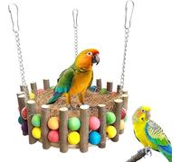 ZYYRSS Bird Hammock Swing, Bird Nest House, Hanging Hammock Snuggle Hut with Natural Coconut Fiber Bedding for Budgies, Parakeets, Cockatiels, Lovebirds, Conures, Quakers