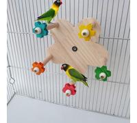 ZYYRSS Bird Toy Rotating Perch Toy, Wooden Parrots Ferris Wheel Toy with 5 Colors Flower Holder Perches, Hanging Bird Stand Cage Accessories for Parakeet Parrot, Cockatiel,Budgerigar,Conure,Lovebirds