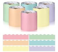 ZYYRSS Bulletin Board Borders, 6 Rolls 196.8 Ft Pastel Color Scalloped Bulletin Borders Decorations for Class, School, Office, Ideal for Blackboard, Whiteboard Trim Classroom Decor