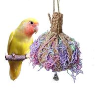 ZYYRSS Parrot Brushed Grass Ball Toy Birds Biting Toy Hanging Bird Bite Toy Chewing Toy Pet Toys Parrot Cage Hanging Toys Birdcage Corn Leaves Stone