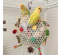 ZYYRSS Parrot Conure Toys, Bird Hanging Shredding Foraging Toys, Parakeet Toy Parrot Hanging Bell Toys for Conures, Cockatiel, Budgies, Lovebird, Small Birds Cage Toy