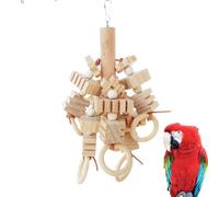 ZYYRSS Parrot Toys for Birds, Wooden Blocks Bird Chewing Toy Parrot Cage Bite Toy for Macaws Cokatoos African Grey and Large Medium Birds