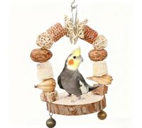 ZYYRSS Pet Bird Swing, Parrot Cage Toys, Natural Corn Cob and Nuts Wooden Parrots Chewing Toys, Bird Cage Accessories for Macaws, Conure, Cokatoos, Cockatiel, Parrots