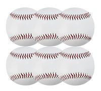 ZYYRSS Practice Baseballs, Blank Baseball, Standard 9” Adult Youth Leather Covered Soft Balls for Team Game Competition Pitching Catching Training, 6 Pack