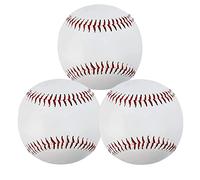 ZYYRSS Practice Baseballs, Blank Baseball, Standard 9” Adult Youth Leather Covered Soft Balls for Team Game Competition Pitching Catching Training, 3 Pack