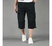ZYYZDM Long Length Cargo Men Summer Casual Cotton Multi Pockets Hot Breeches Cropped Trousers Shorts 5XL