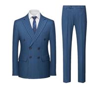 ZYYZDM Men's Gentleman Business Double Breasted Trend Wedding British Style Hosting Suit 2 Piece Set