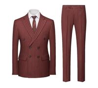 ZYYZDM Men's Gentleman Business Double Breasted Trend Wedding British Style Hosting Suit 2 Piece Set