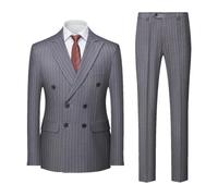 ZYYZDM Men's Gentleman Business Double Breasted Trend Wedding British Style Hosting Suit 2 Piece Set