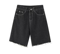 ZYYZDM Women's Jeans Shorts Casual High Waist Straight Loose Female Black Denim Shorts Ladies High Street Bottoms Summer