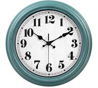 zyzamay 12 Inch Retro Wall Clock, Easy to Read Non-Ticking Round Classic,Quartz Battery Operated Wall Clocks,Decorative for Living Room,Bedroom,Kitchen,Office(Green)