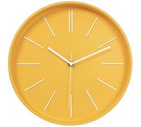 zyzamay Modern Indoor Outdoor Wall Clock,12 Inch Round Bright Colorful 3D Wall Clocks,Easy to Read,Silent Non Ticking Quartz Battery Operated for Kitchen,Living Room,Bedroom(Yellow)