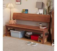 ZYZSY Farmhouse Wood Dining Bench, Entryway Bench with Solid Rubber Wood Legs, Shoe Bench with Back, End of Bed Bench for Dining Room, Living Room, Hallway, Bedroom(Walnut,140 * 30cm/55 * 12in)