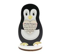 ZYZX Mini Penguin Gift Inspirational Emotional Plaque Home Decoration Funny Romantic Cute Heart Ornament Wooden Animal Plaque-Penguin Gift for Friends, Family, Lover, etc-Pocket Penguin
